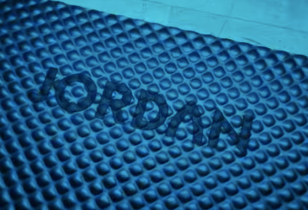 white Jorden fitness logo on black background