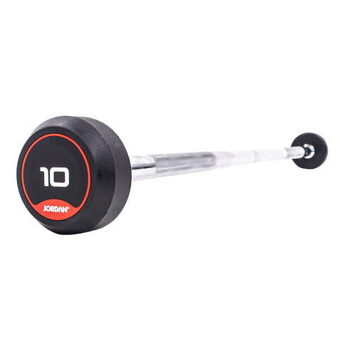JORDAN Fixed Barbells - Straight Bar Rubber (Red)