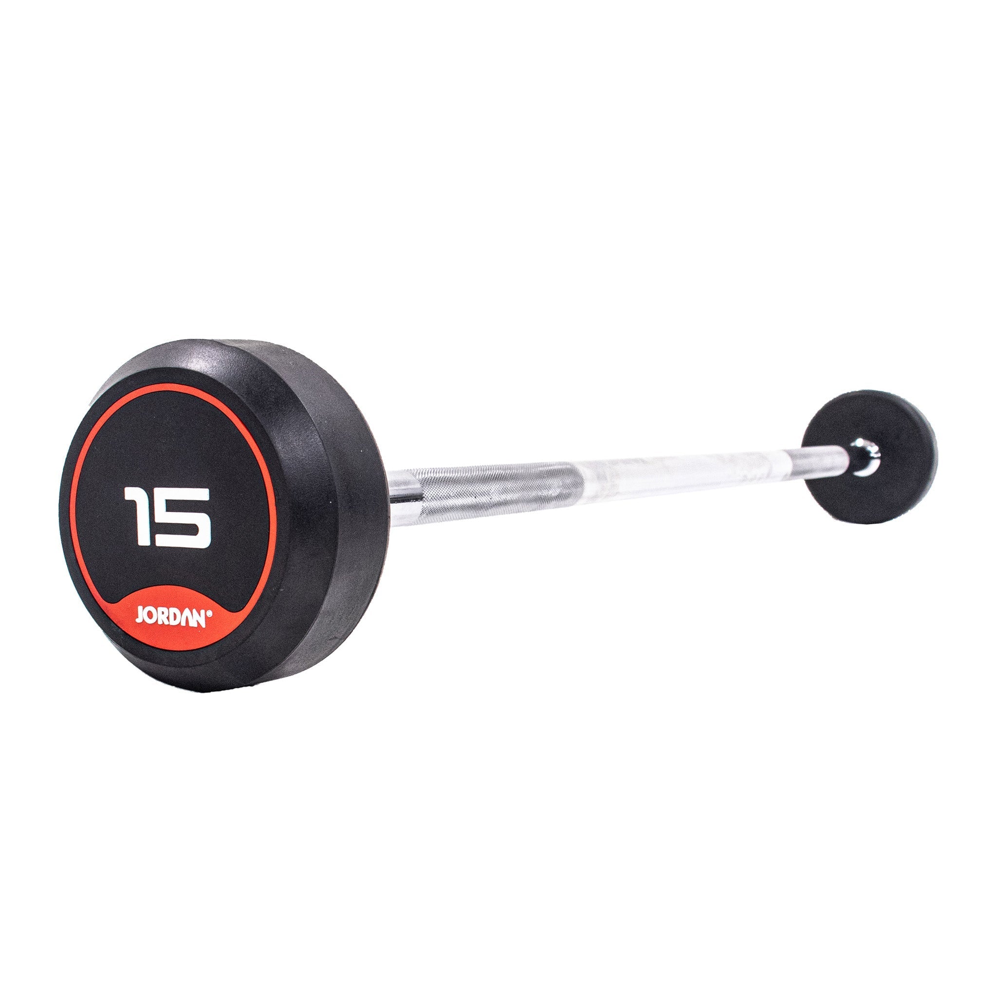 JORDAN Fixed Barbells - Straight Bar Rubber (Red) - Pro Gym Essentials