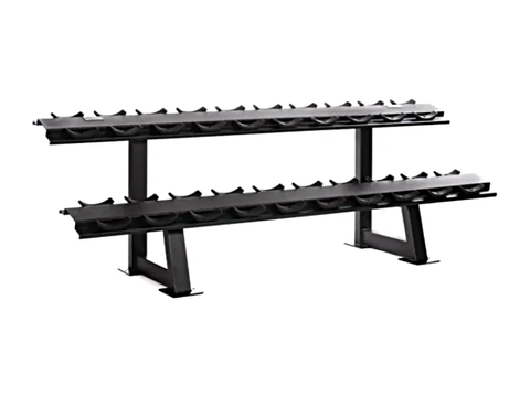 MYO Strength 10 Pair 2 Tier Premium Dumbbell Rack with Stirrups