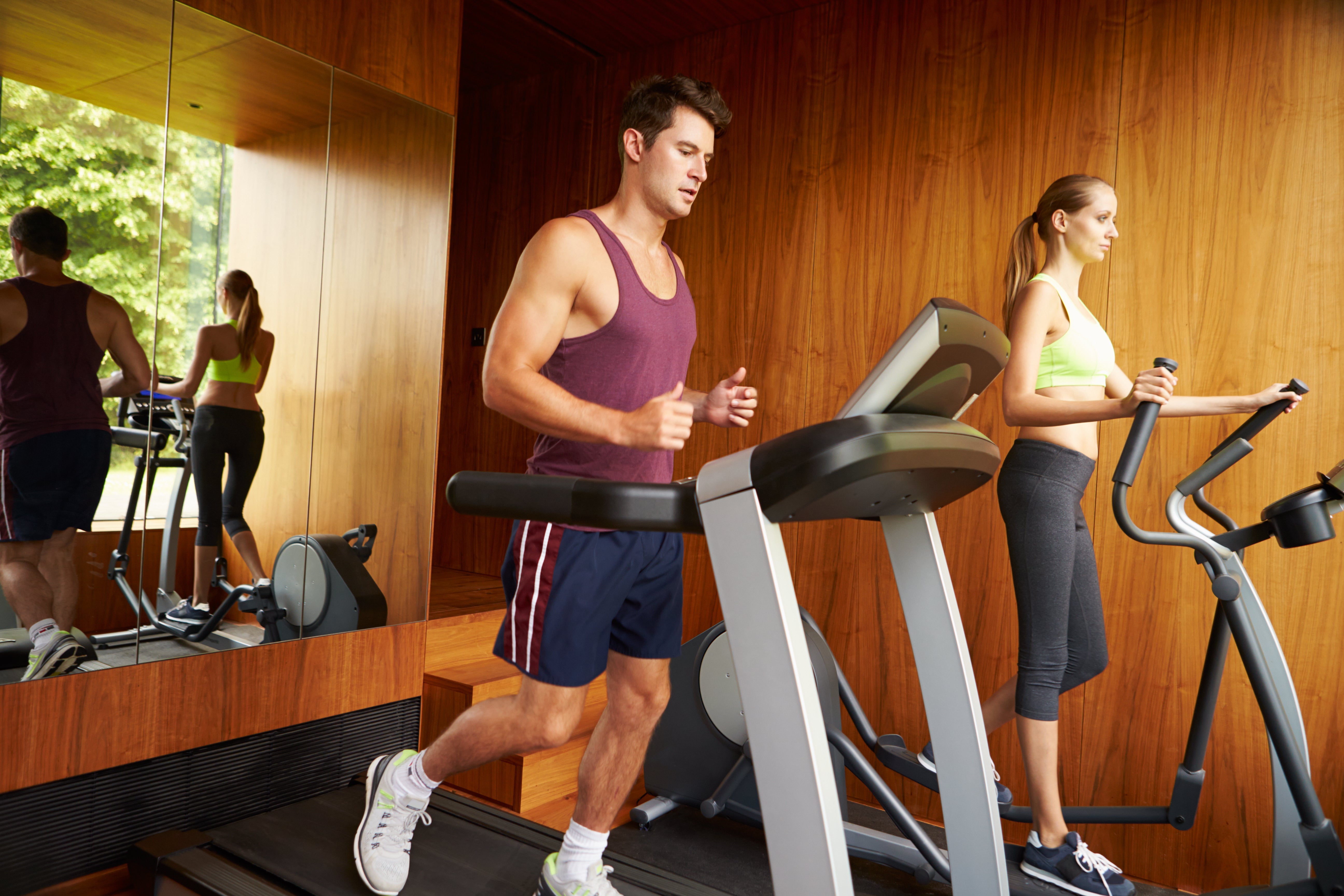  Man running on treadmill