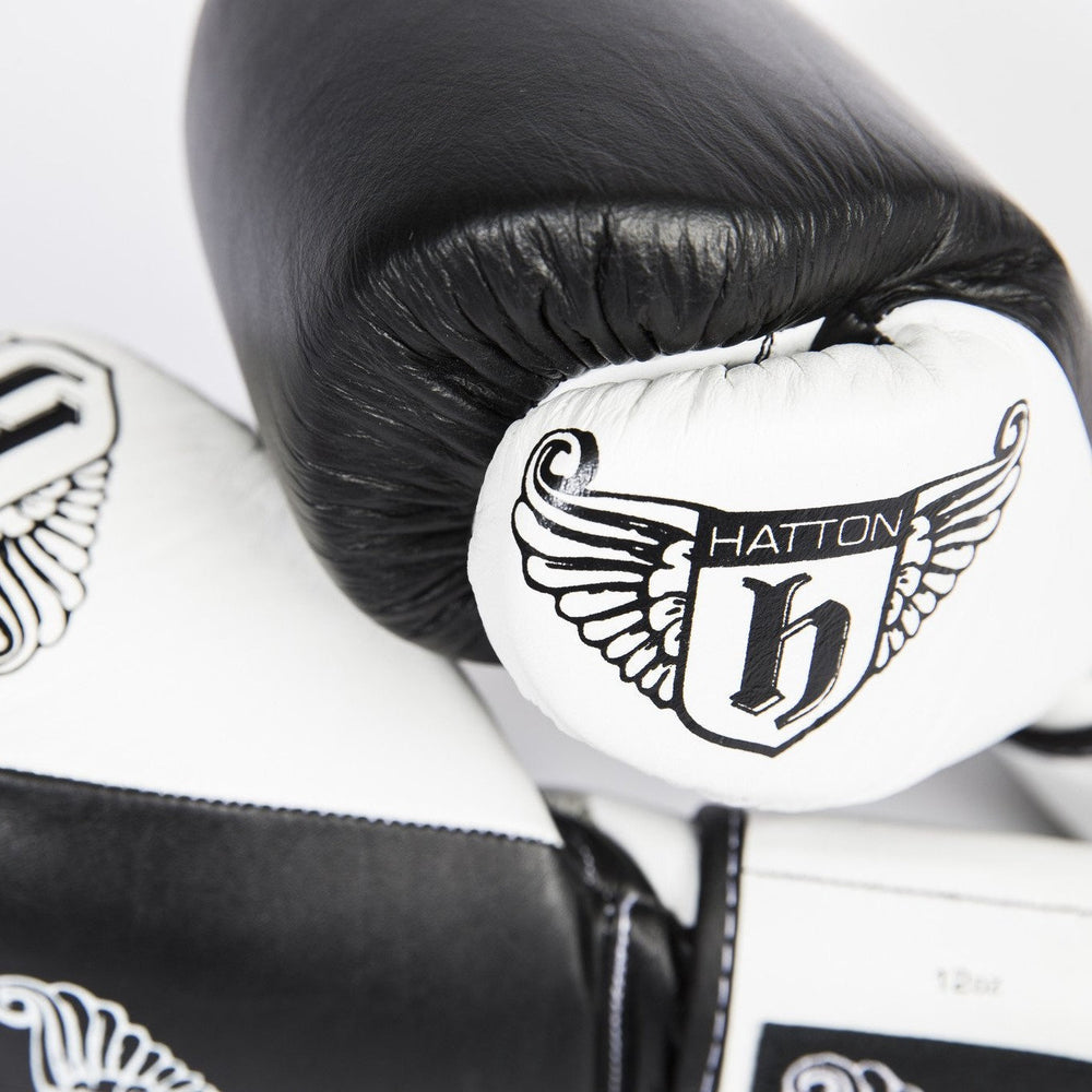 Hatton Boxing Pro Leather Boxing Gloves with Velcro - Pro Gym Essentials
