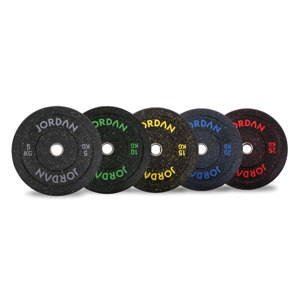 JORDAN HG Black Rubber Bumper Plate Set - Coloured Fleck