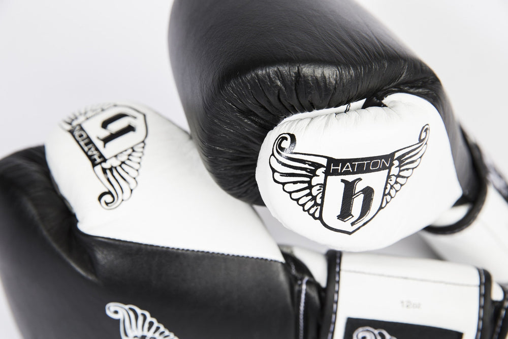 Hatton Boxing Pro Leather Boxing Gloves with Velcro - Pro Gym Essentials