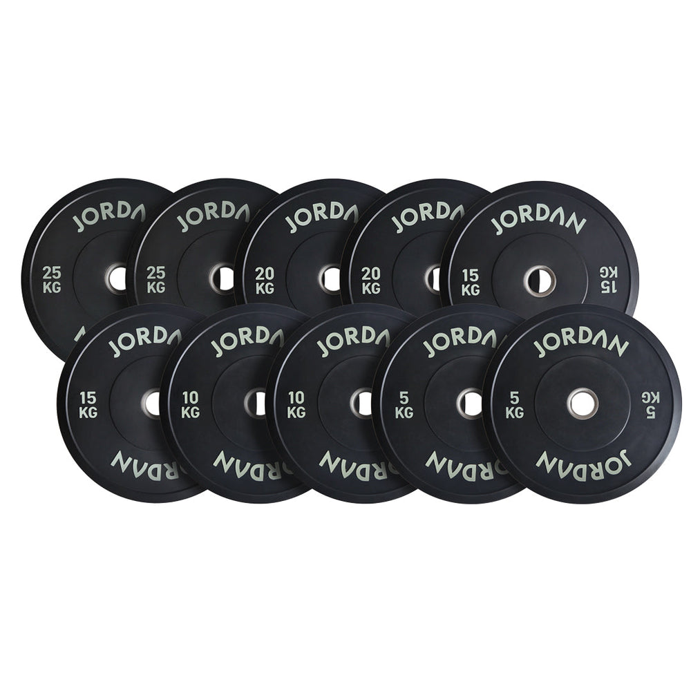 JORDAN Black Rubber Bumper Weight Plates - Pro Gym Essentials