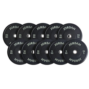 JORDAN Black Rubber Bumper Weight Plates - Pro Gym Essentials