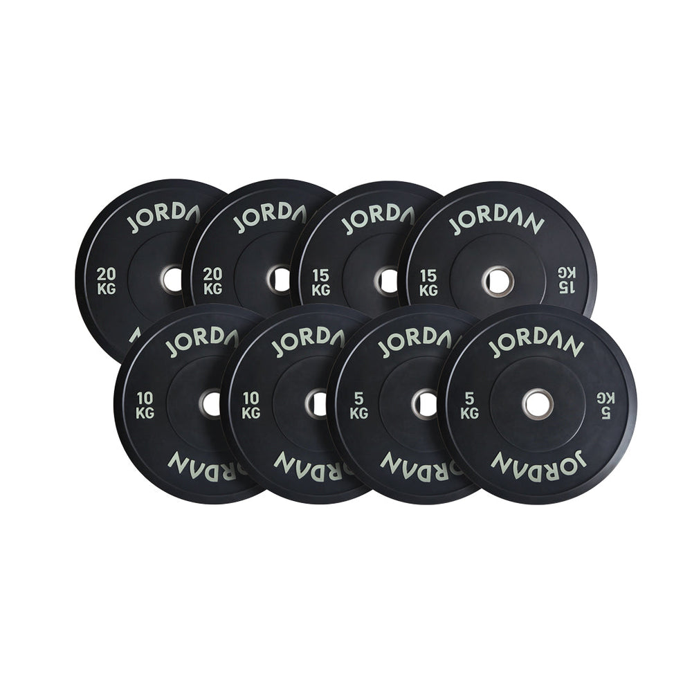 JORDAN Black Rubber Bumper Weight Plates - Pro Gym Essentials