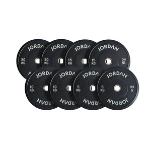 JORDAN Black Rubber Bumper Weight Plates - Pro Gym Essentials