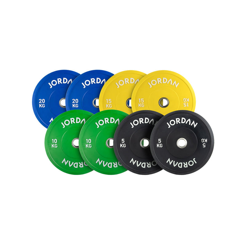 150kg Coloured Rubber Bumper Plate Set
