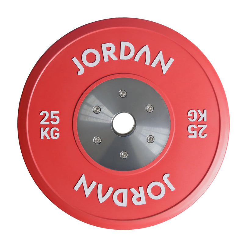 JORDAN Calibrated Colour Rubber Competition Plate Set - 2x10kg, 2x15kg, 2x20kg, 2x25kg