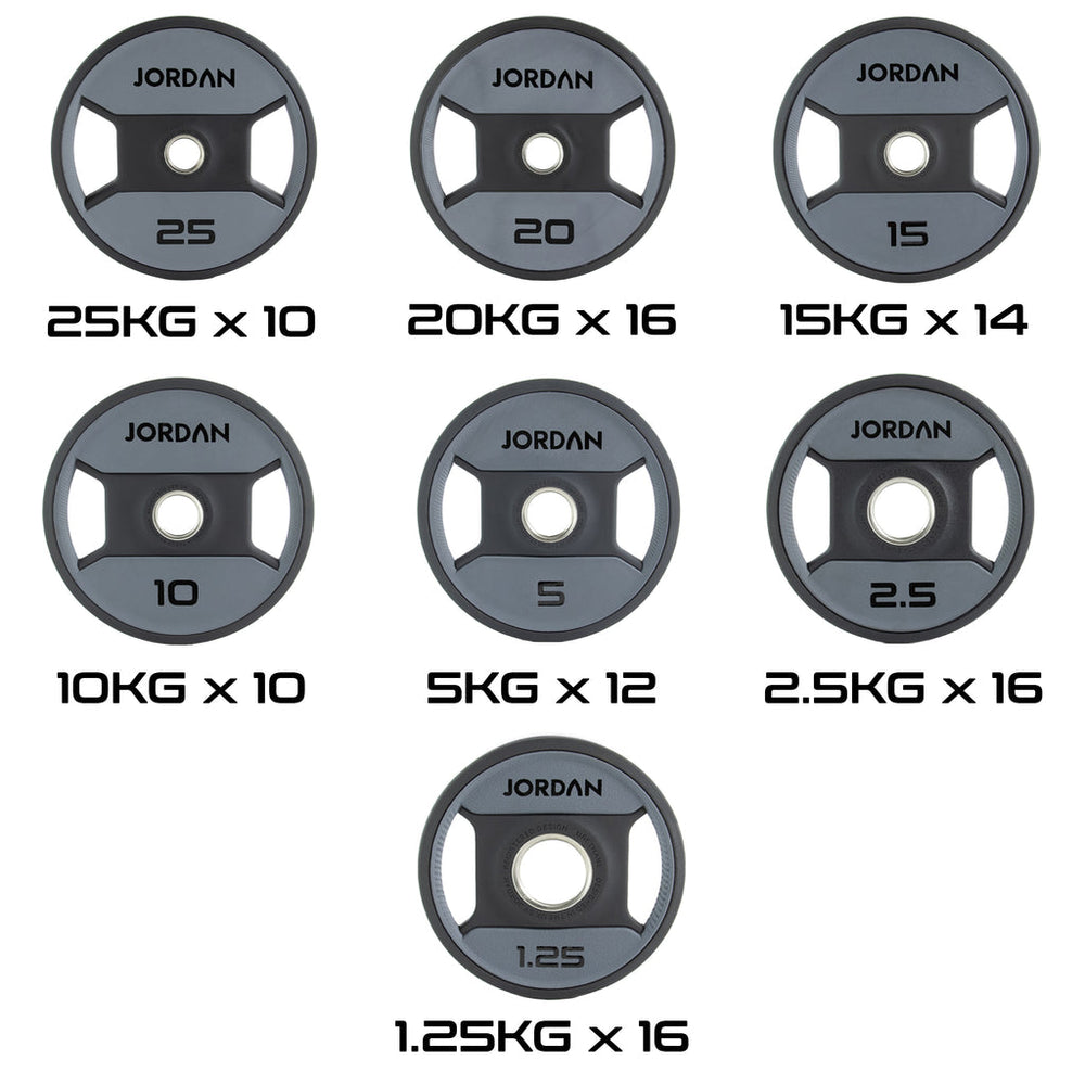 JORDAN Urethane Dual Grip Olympic Plate Set 1000kg