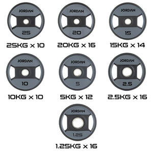 JORDAN Urethane Dual Grip Olympic Plate Set 1000kg