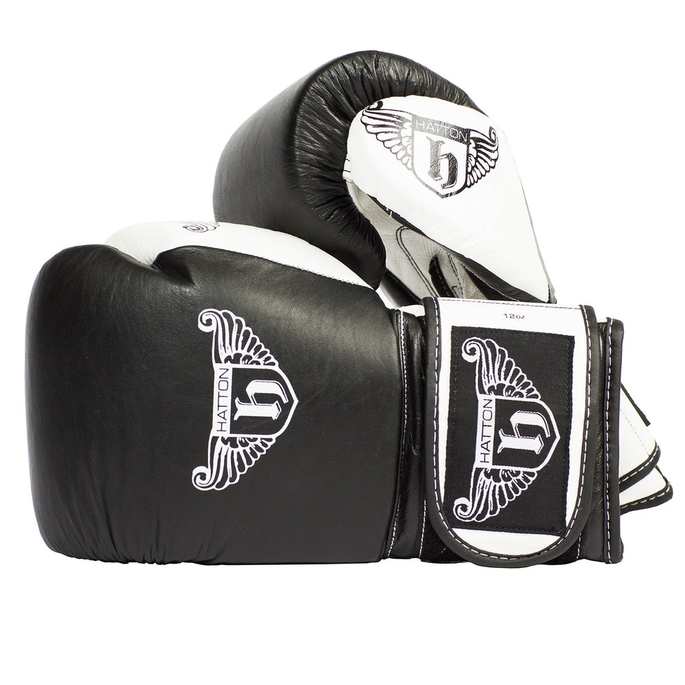 Hatton Boxing Pro Leather Boxing Gloves with Velcro - Pro Gym Essentials