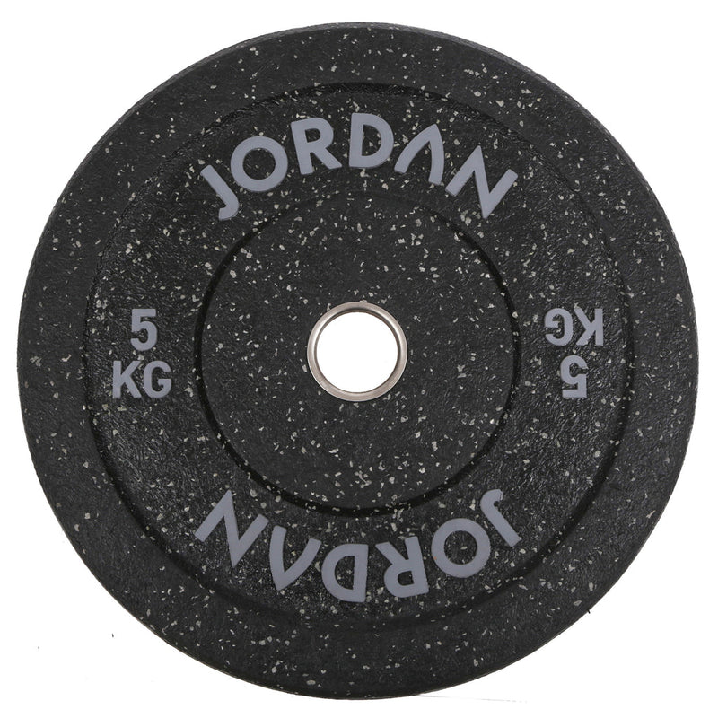 JORDAN HG Black Rubber Bumper Plate Set - Coloured Fleck - 2x5kg, 2x10kg, 2x15kg, 2x20kg, 2x25kg