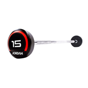 JORDAN Fixed Barbells - Straight Bar Urethane (Red) - Pro Gym Essentials