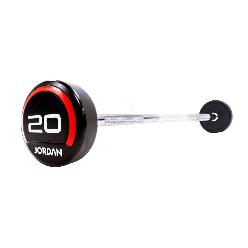 JORDAN Fixed Barbells - Straight Bar Urethane (Red) - Pro Gym Essentials