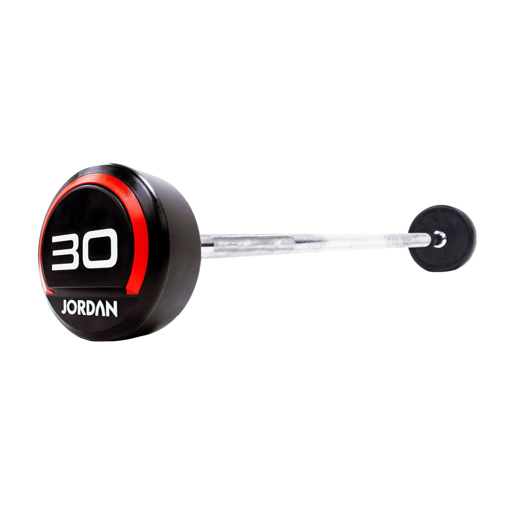 JORDAN Fixed Barbells - Straight Bar Urethane (Red) - Pro Gym Essentials