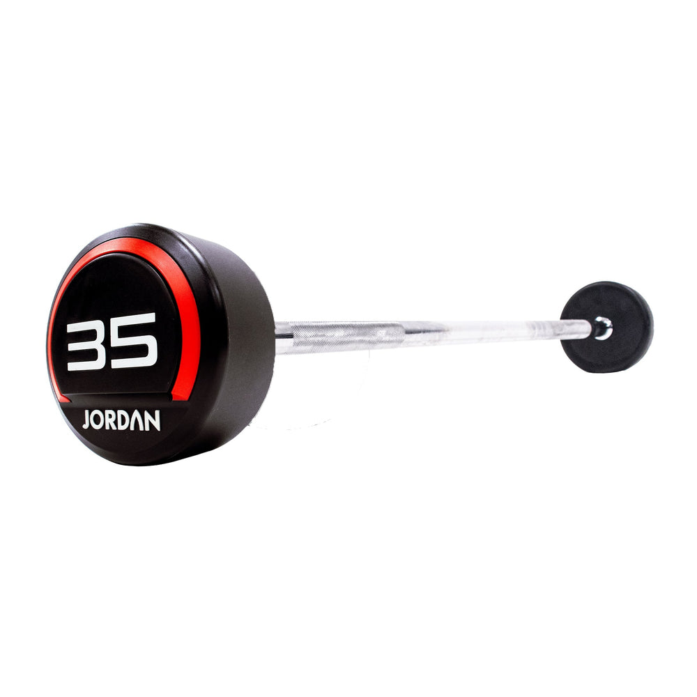 JORDAN Fixed Barbells - Straight Bar Urethane (Red) - Pro Gym Essentials