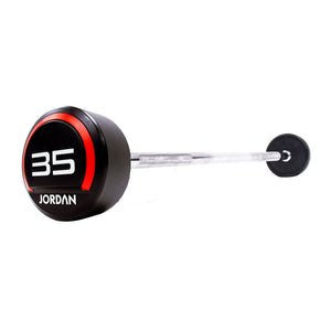 JORDAN Fixed Barbells - Straight Bar Urethane (Red) - Pro Gym Essentials