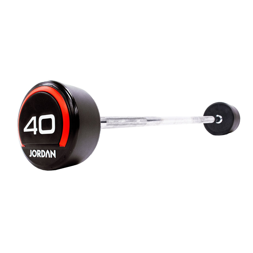 JORDAN Fixed Barbells - Straight Bar Urethane (Red) - Pro Gym Essentials