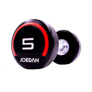 JORDAN Urethane Dumbbells - Up to 75kg (Red) - Pro Gym Essentials