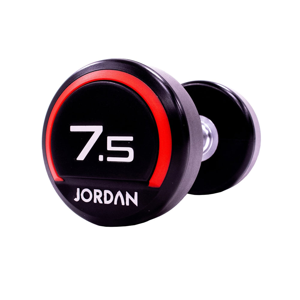 JORDAN Urethane Dumbbells - Up to 75kg (Red) - Pro Gym Essentials