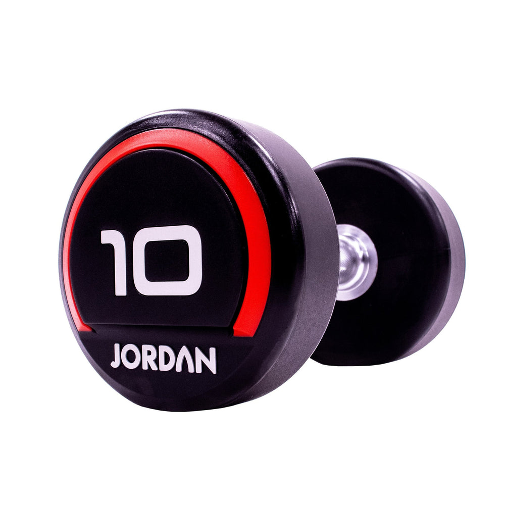 JORDAN Urethane Dumbbells - Up to 75kg (Red) - Pro Gym Essentials