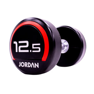 JORDAN Urethane Dumbbells - Up to 75kg (Red) - Pro Gym Essentials
