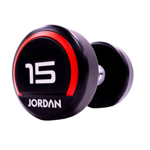 JORDAN Urethane Dumbbells - Up to 75kg (Red) - Pro Gym Essentials