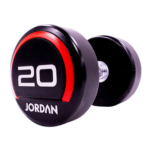 JORDAN Urethane Dumbbells - Up to 75kg (Red) - Pro Gym Essentials