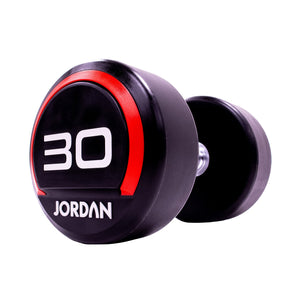 JORDAN Urethane Dumbbells - Up to 75kg (Red) - Pro Gym Essentials