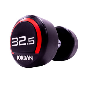 JORDAN Urethane Dumbbells - Up to 75kg (Red) - Pro Gym Essentials