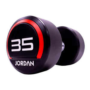 JORDAN Urethane Dumbbells - Up to 75kg (Red) - Pro Gym Essentials