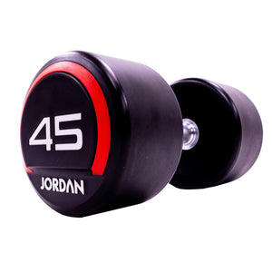 JORDAN Urethane Dumbbells - Up to 75kg (Red) - Pro Gym Essentials
