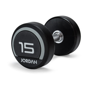 JORDAN Urethane Dumbbells - Up to 75kg (Grey) - Pro Gym Essentials