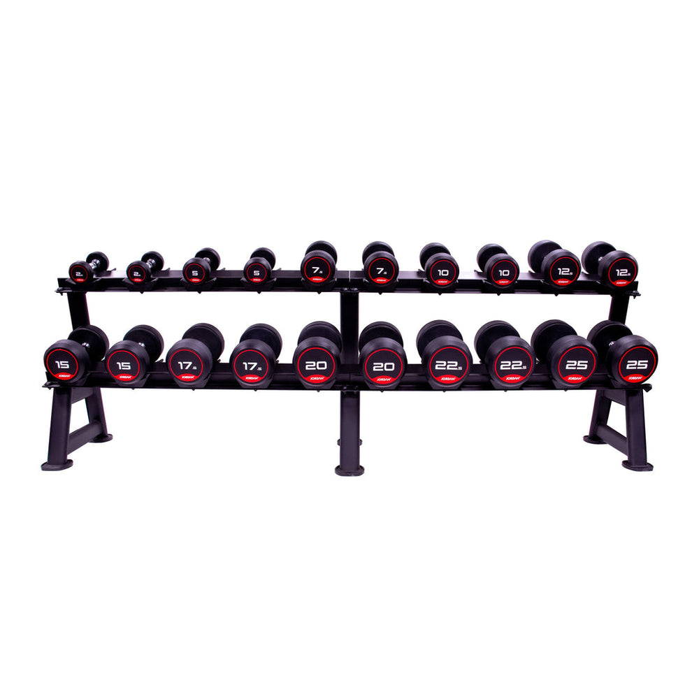 JORDAN 10 Pair, 2 Tier Dumbbell Rack (Oval Frame) with Saddles