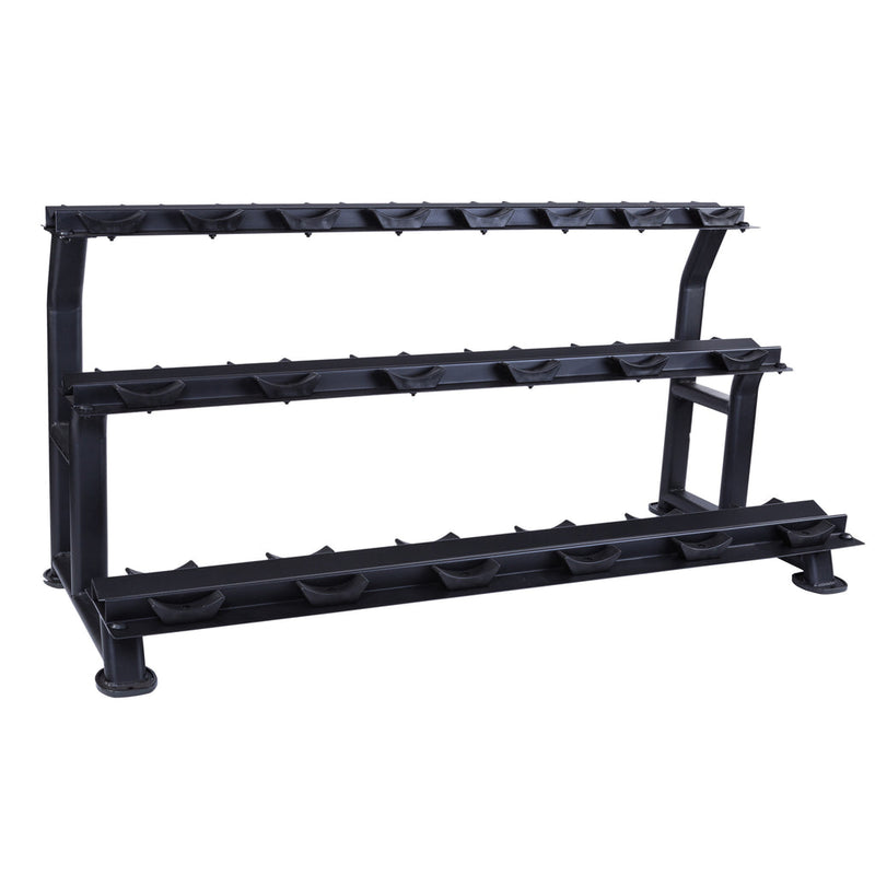 JORDAN 10 Pair, 3 Tier Dumbbell Rack (Oval Frame) with Saddles & Weight Labels