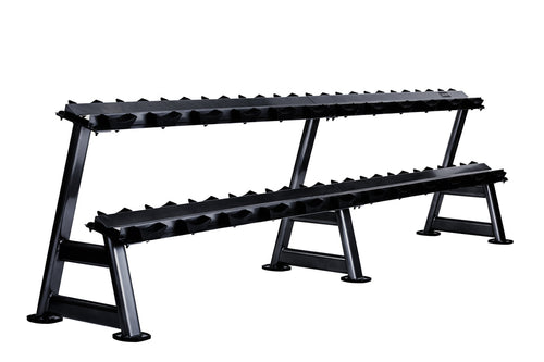 JORDAN 12 Pair, 2 Tier Dumbbell Rack (Oval Frame) with Saddles & Weight Labels