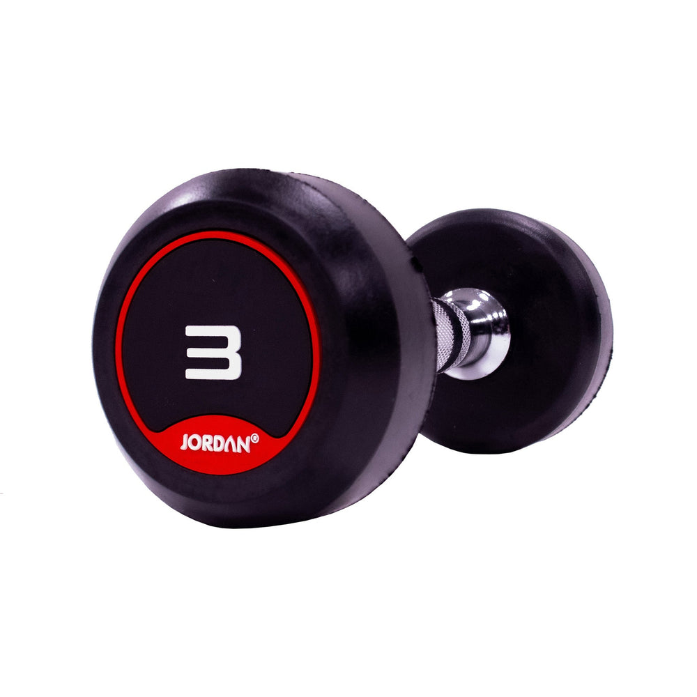 JORDAN Rubber Dumbbells - Up to 70kg (Red) - Pro Gym Essentials