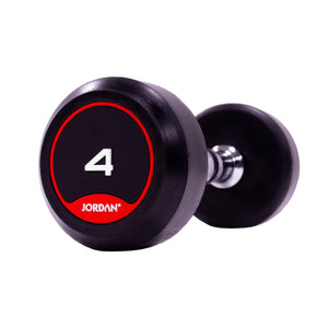 JORDAN Rubber Dumbbells - Up to 70kg (Red) - Pro Gym Essentials