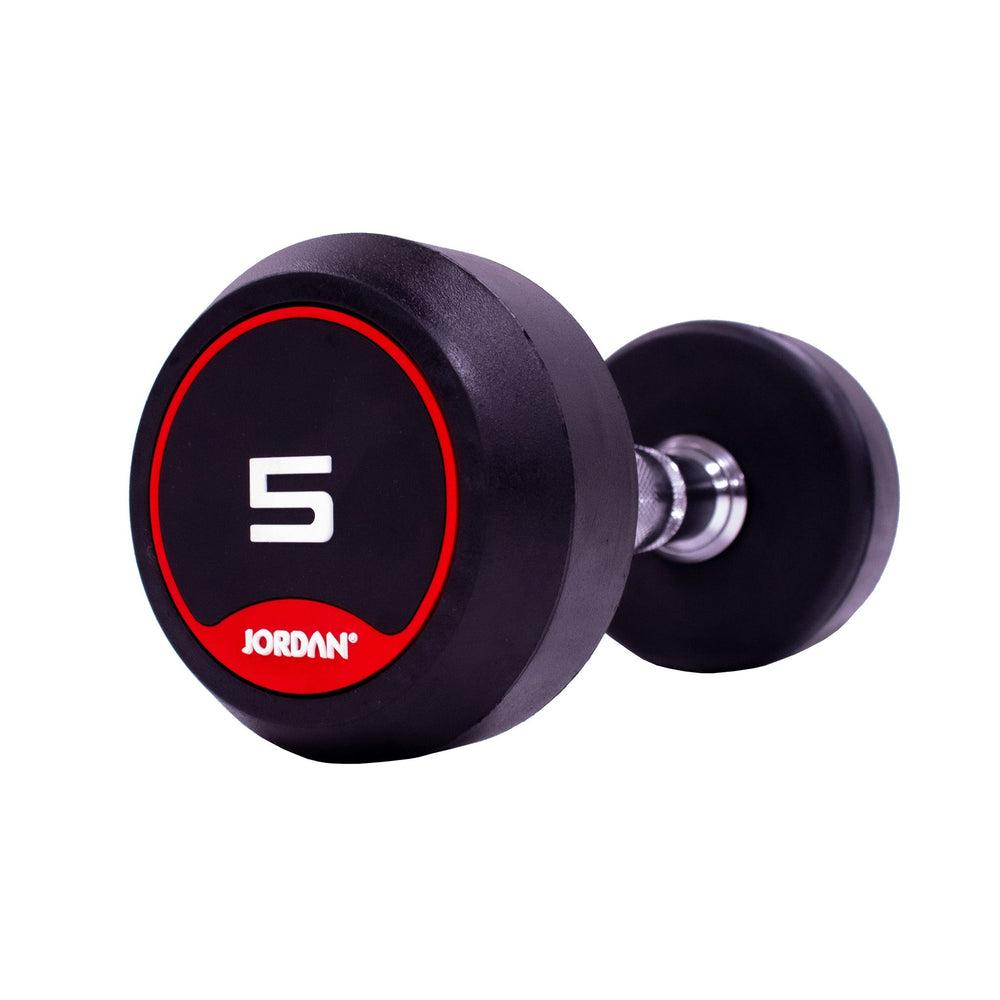 JORDAN Rubber Dumbbells - Up to 70kg (Red) - Pro Gym Essentials