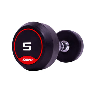 JORDAN Rubber Dumbbells - Up to 70kg (Red) - Pro Gym Essentials