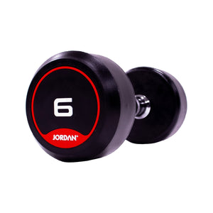 JORDAN Rubber Dumbbells - Up to 70kg (Red) - Pro Gym Essentials