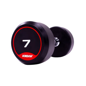 JORDAN Rubber Dumbbells - Up to 70kg (Red) - Pro Gym Essentials