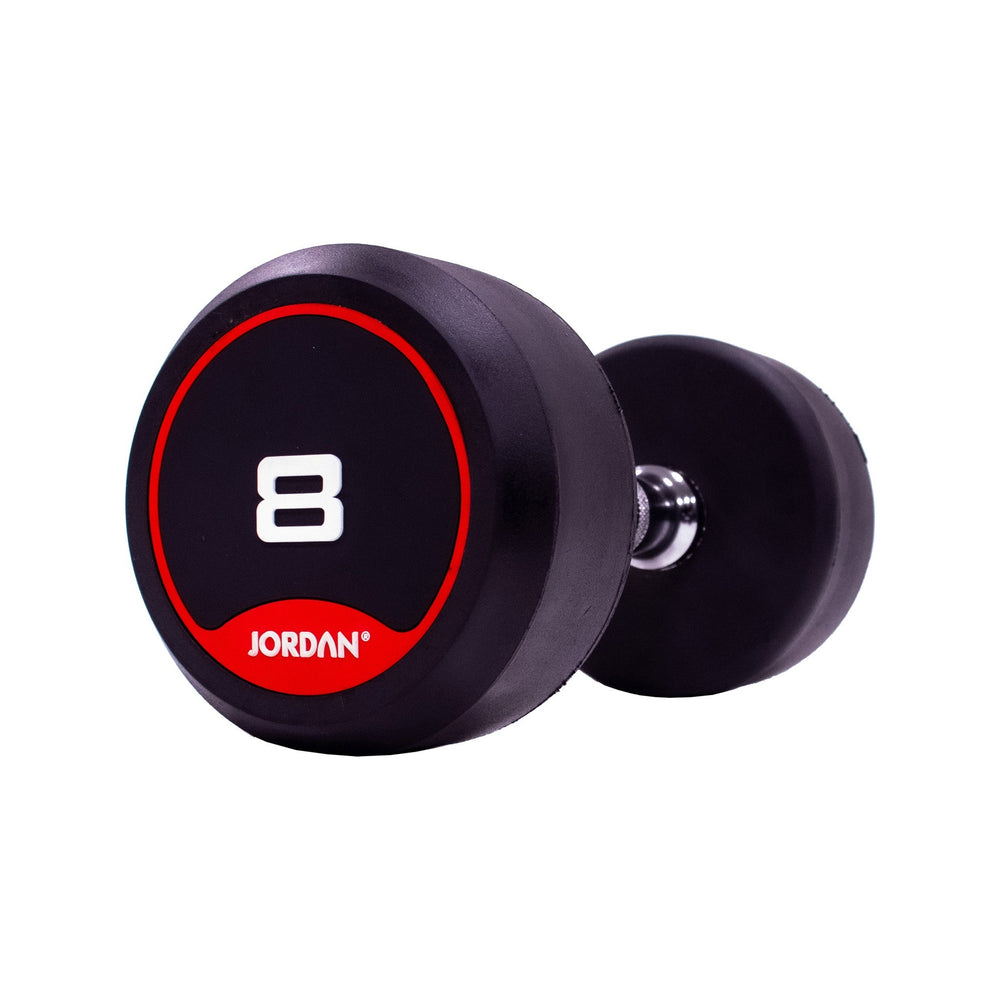 JORDAN Rubber Dumbbells - Up to 70kg (Red) - Pro Gym Essentials