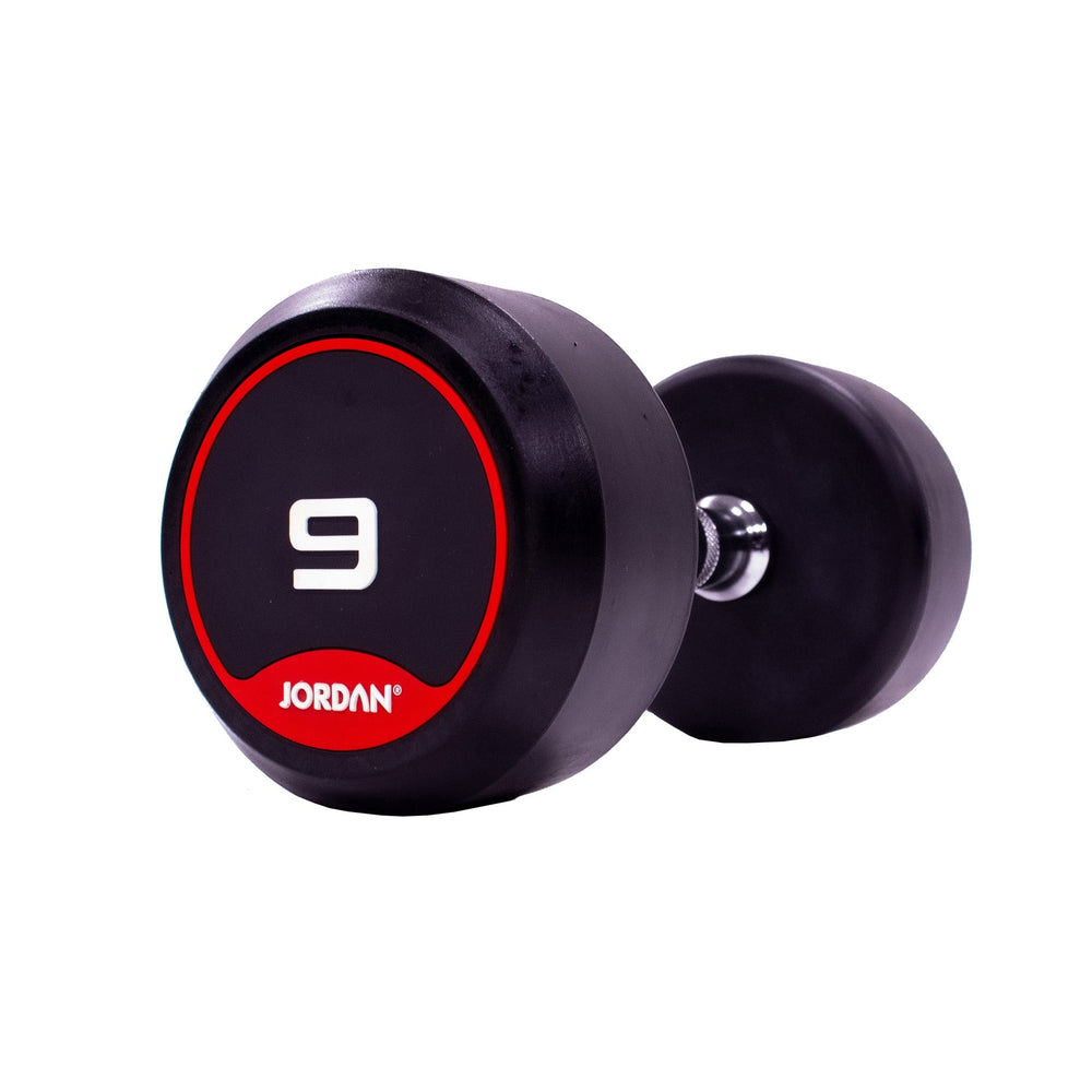 JORDAN Rubber Dumbbells - Up to 70kg (Red) - Pro Gym Essentials