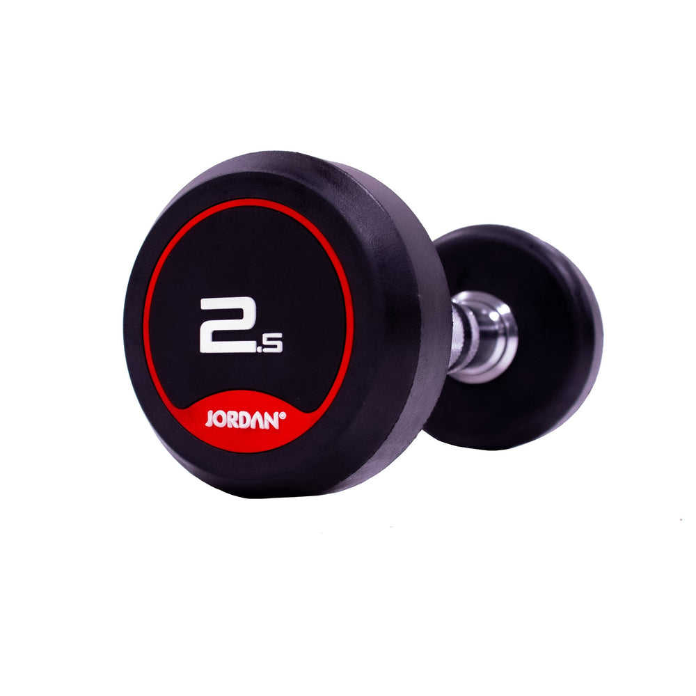 JORDAN Rubber Dumbbells - Up to 70kg (Red) - Pro Gym Essentials