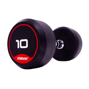 JORDAN Rubber Dumbbells - Up to 70kg (Red) - Pro Gym Essentials