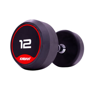 JORDAN Rubber Dumbbells - Up to 70kg (Red) - Pro Gym Essentials