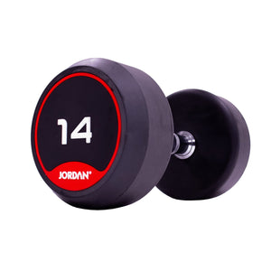 JORDAN Rubber Dumbbells - Up to 70kg (Red) - Pro Gym Essentials